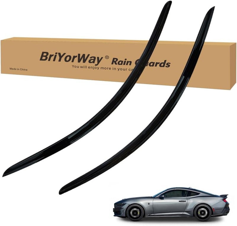 BriYorWay Vent Shades Rain Guards for Ford Mustang 2015 2016 2017 2018 2019 2020 2021 2022 2023 2024 Accessories, for Mustang Window Deflectors Window Visors - Image 1